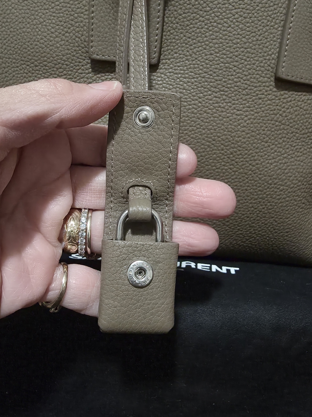 Saint Laurent Taupe Leather Tote Bag - Picture 7 of 16